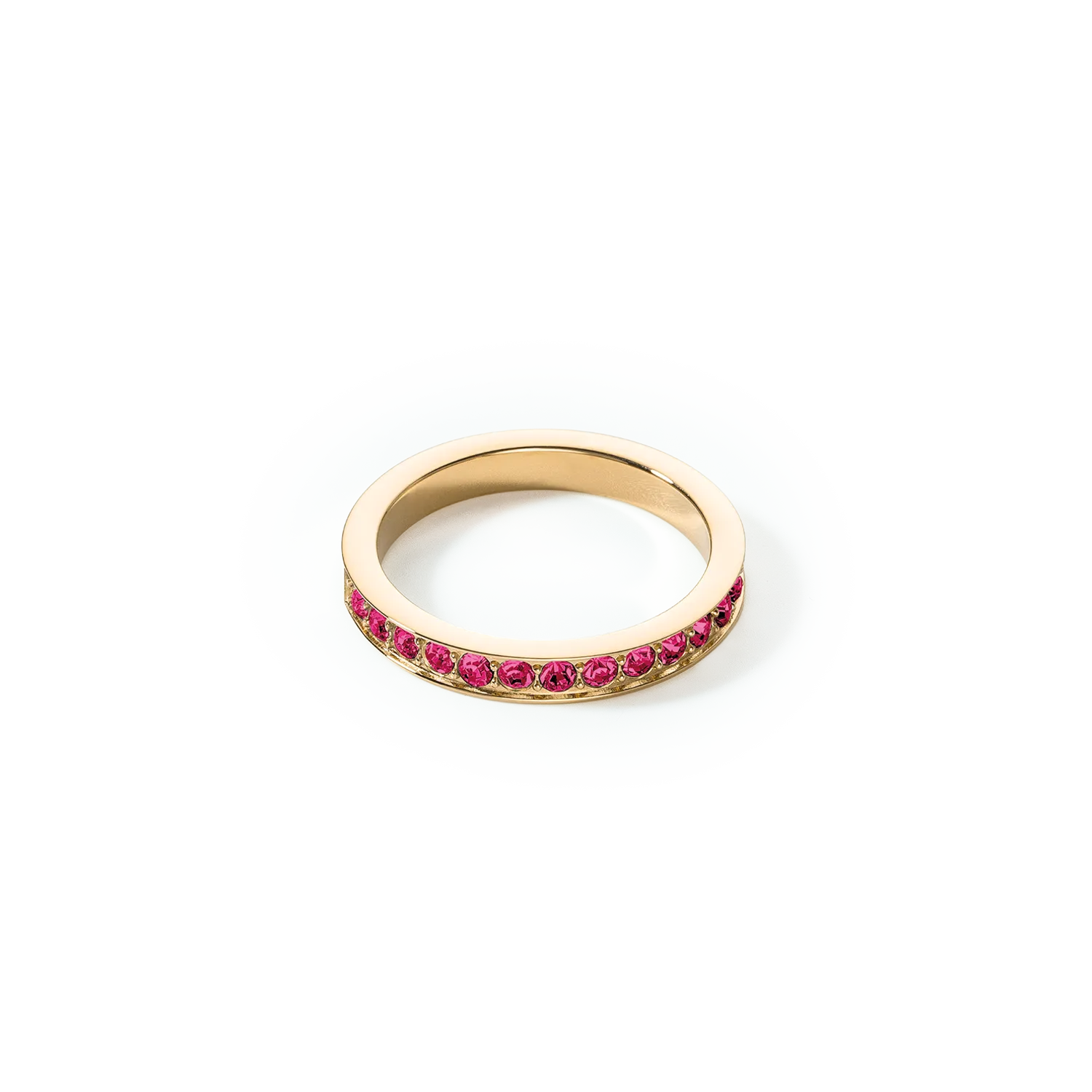 Anello in acciaio inossidabile e cristalli oro-rosa