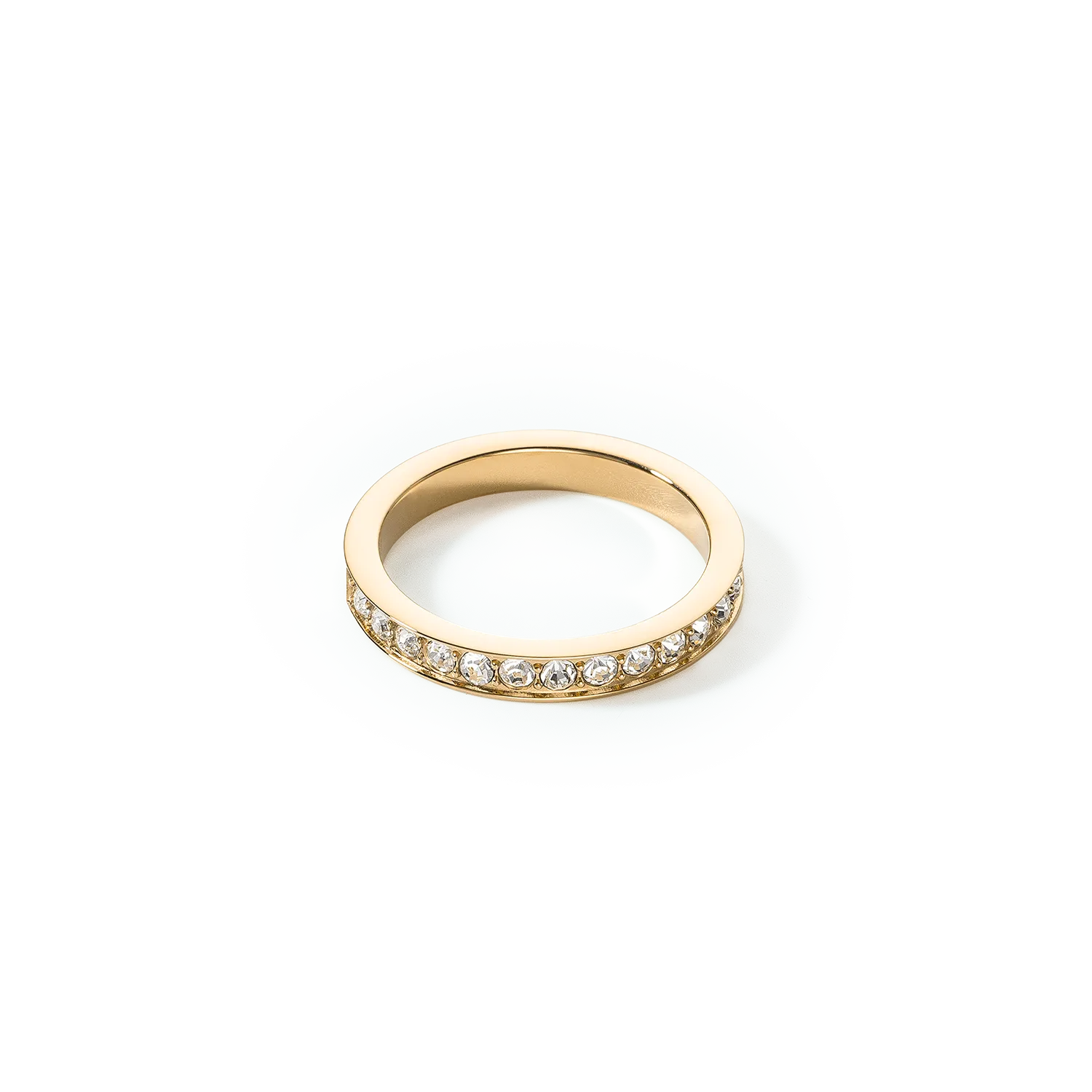 Anello in acciaio inossidabile e cristalli oro-cristallo