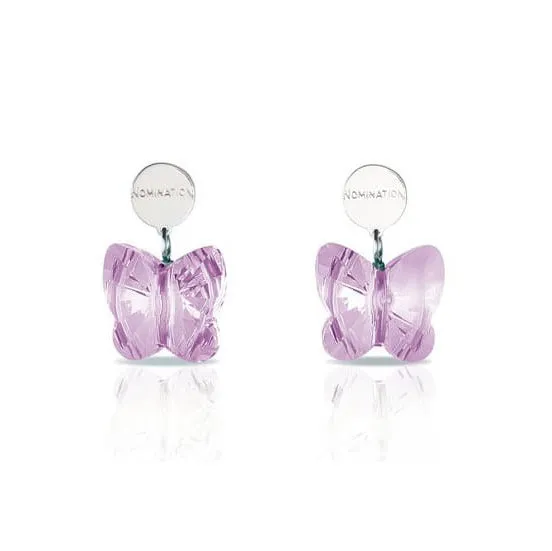 021339-012 Nomination Orecchini a forma di Farfalla con Swarovski Lilla BUTTERFLY