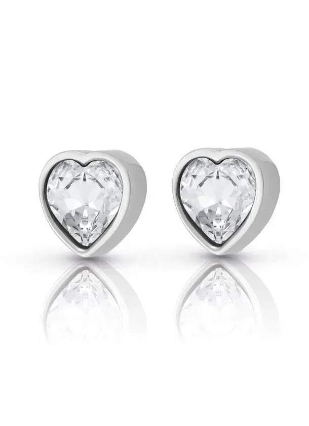 043034/010 Nomination Orecchini in Acciaio a forma di cuore con Cristallo Swarovski LOVE CHIC