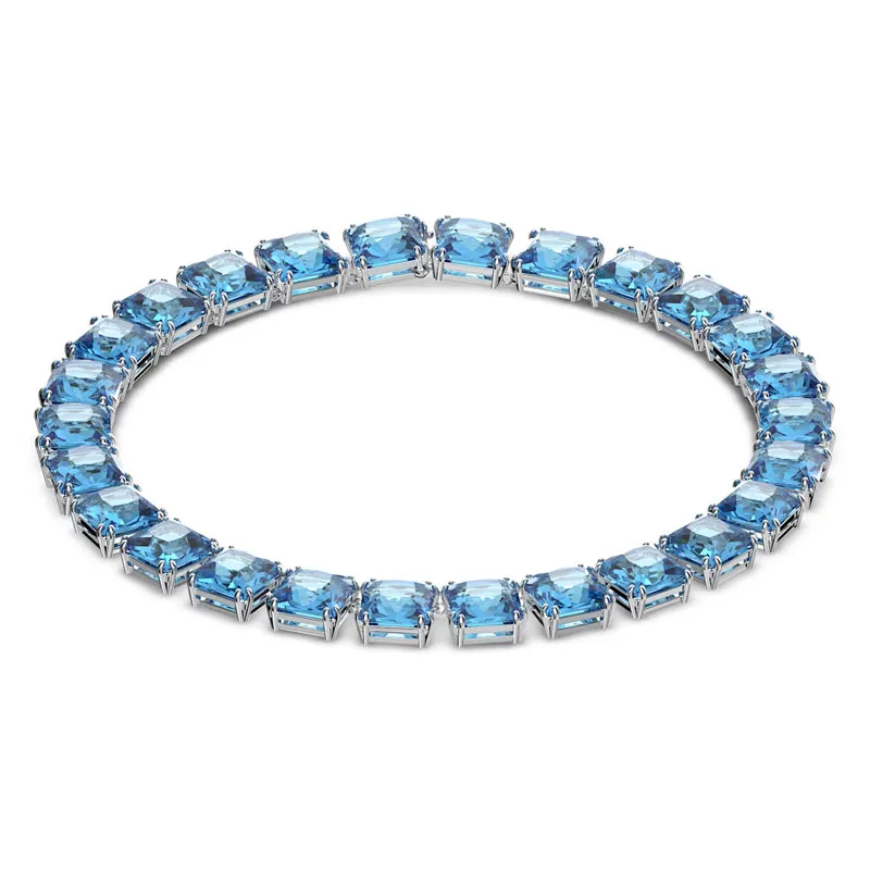 SWAROVSKI – COLLANA DONNA – Collana Millenia Taglio squadrato, Blu, Placcato rodio