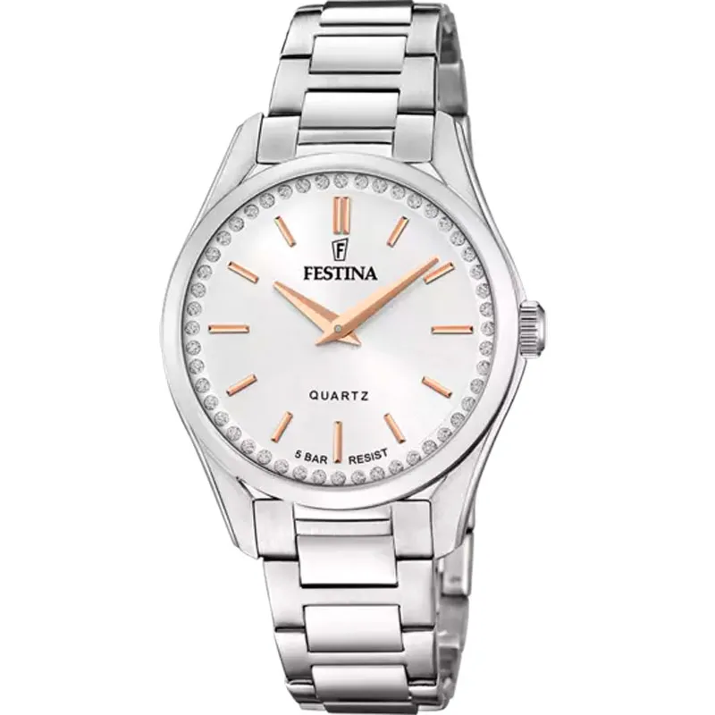 FESTINA – OROLOGIO DONNA – FESTINA MADEMOISELLE GRIGIO ARGENTO BRACCIALE IN ACCIAIO