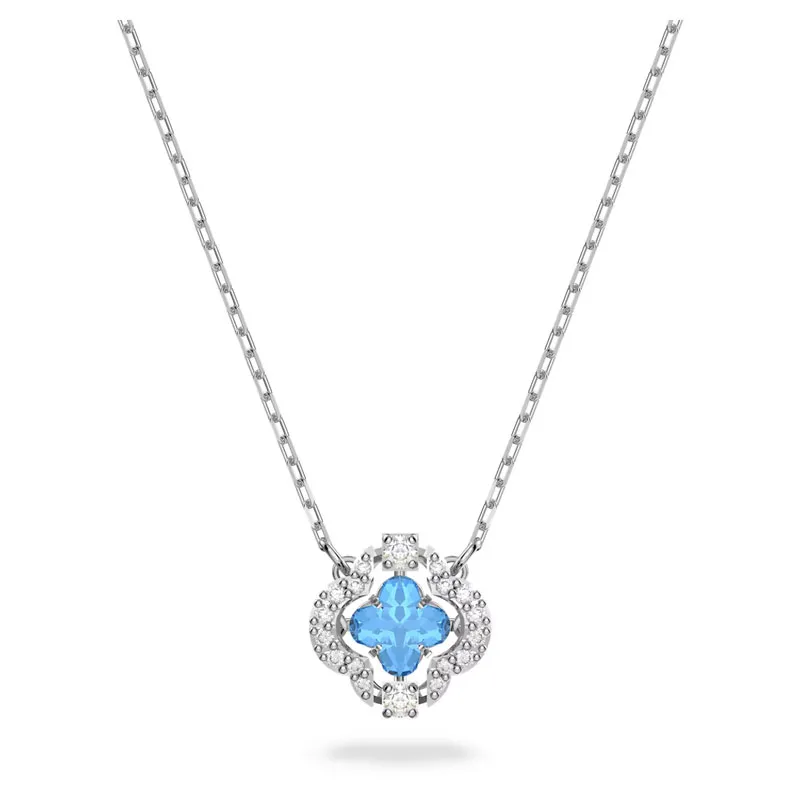 SWAROVSKI – COLLANA DONNA – Collana Sparkling Dance Blu, Placcato rodio