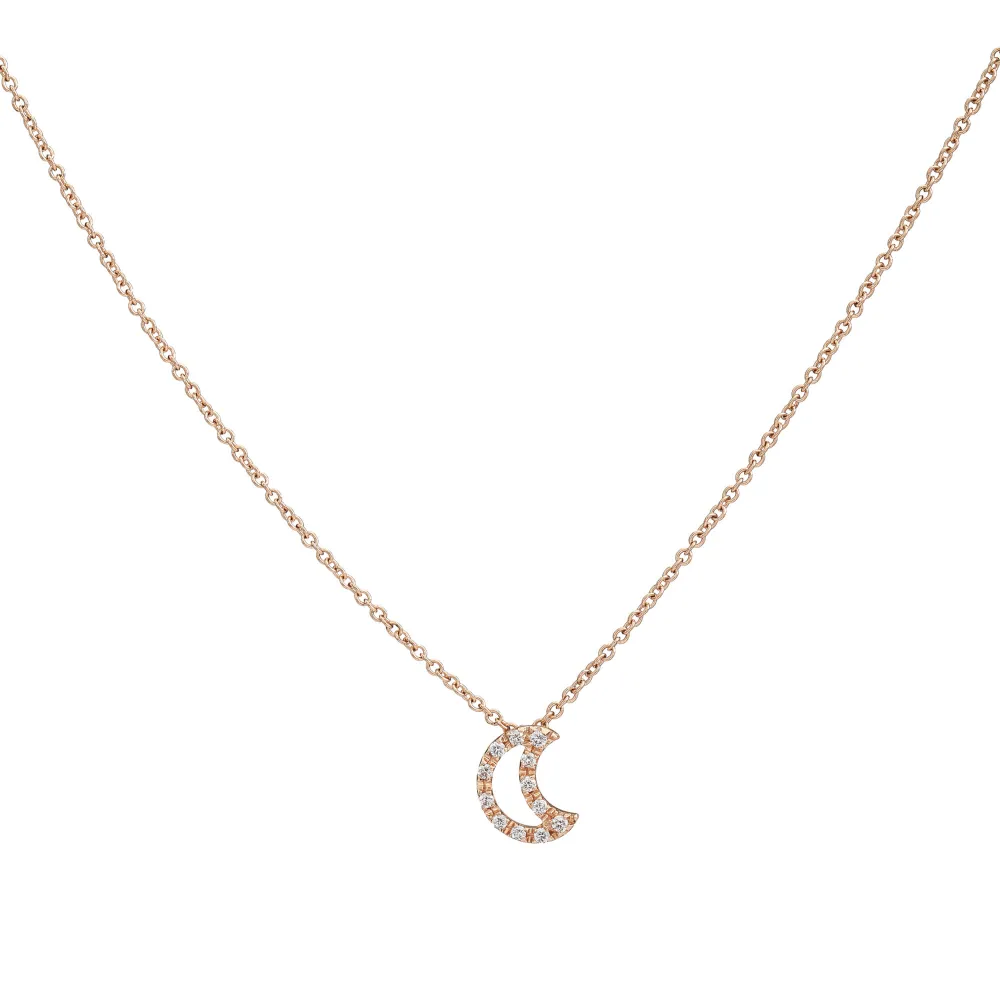 Marco Gerbella Orafi - Collana con luna a filo e diamanti