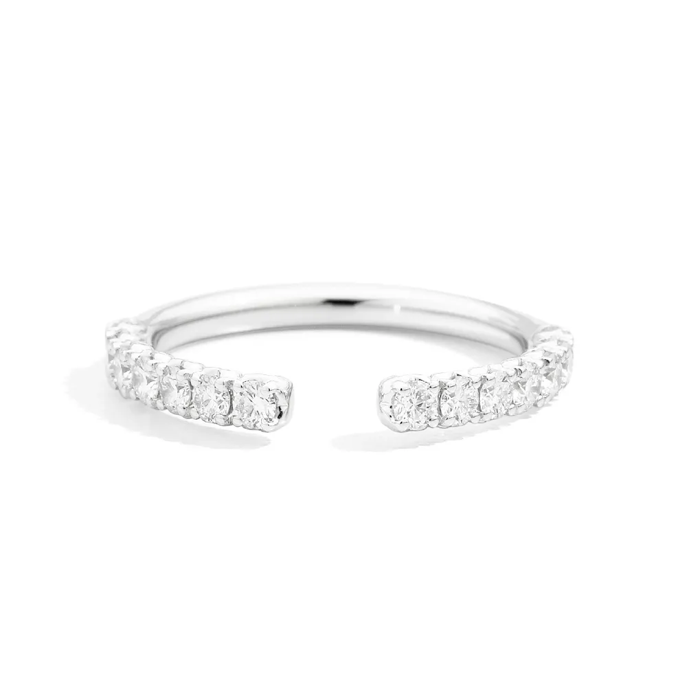 Recarlo Anello Veretta Aperta Lineare Anniversary More Oro Bianco