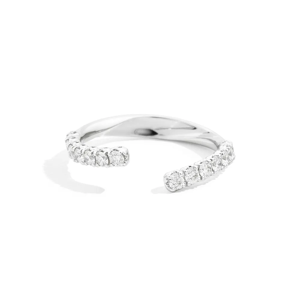 Recarlo Anello Veretta Asimmetrica Lineare Anniversary More Oro Bianco