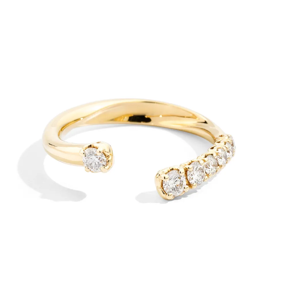 Recarlo Anello Veretta Aperta Asimmetrica a scalare Anniversary More Oro Giallo