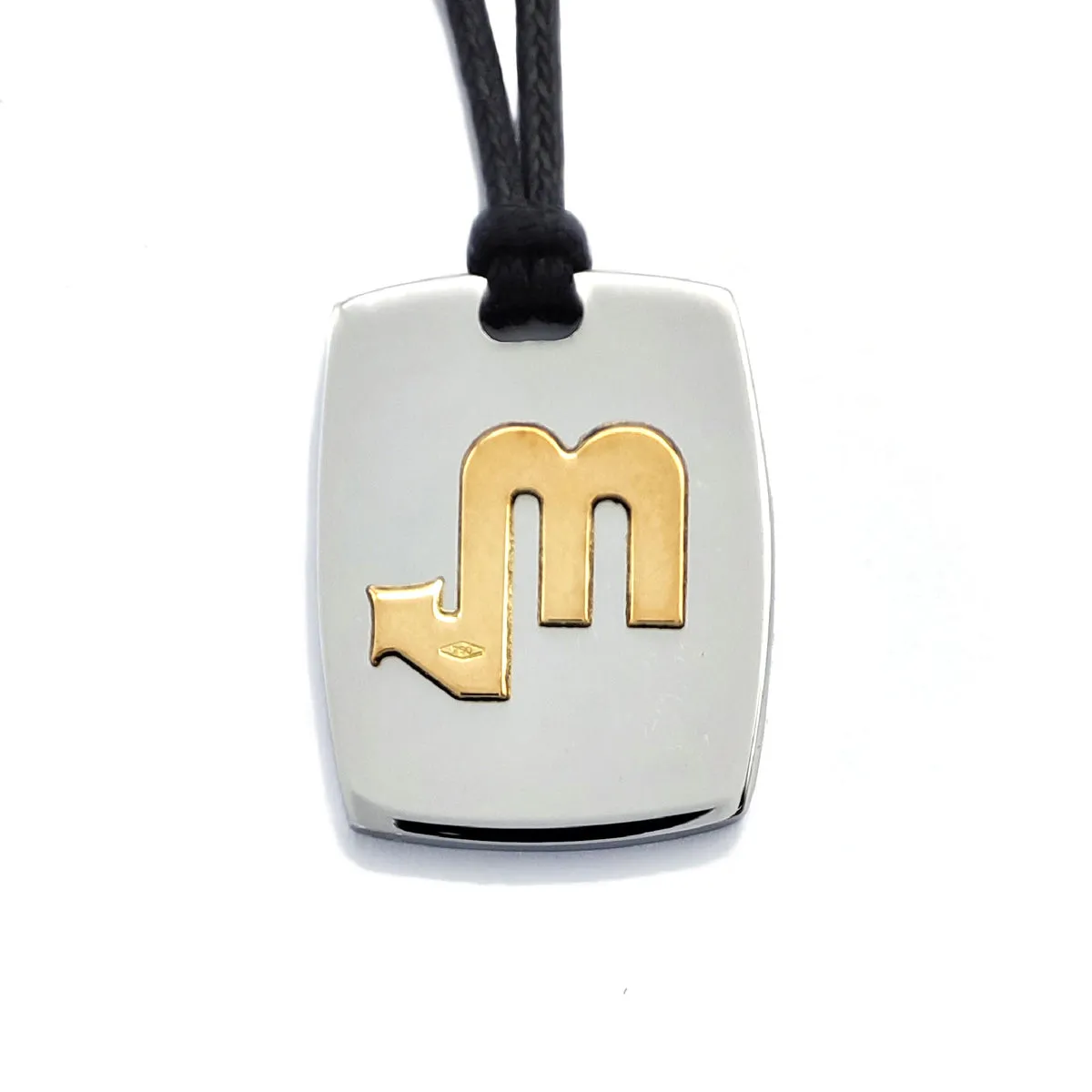 110201 Nomination Pendente Segno Zodiacale Scorpione in Acciaio e oro 18Kt