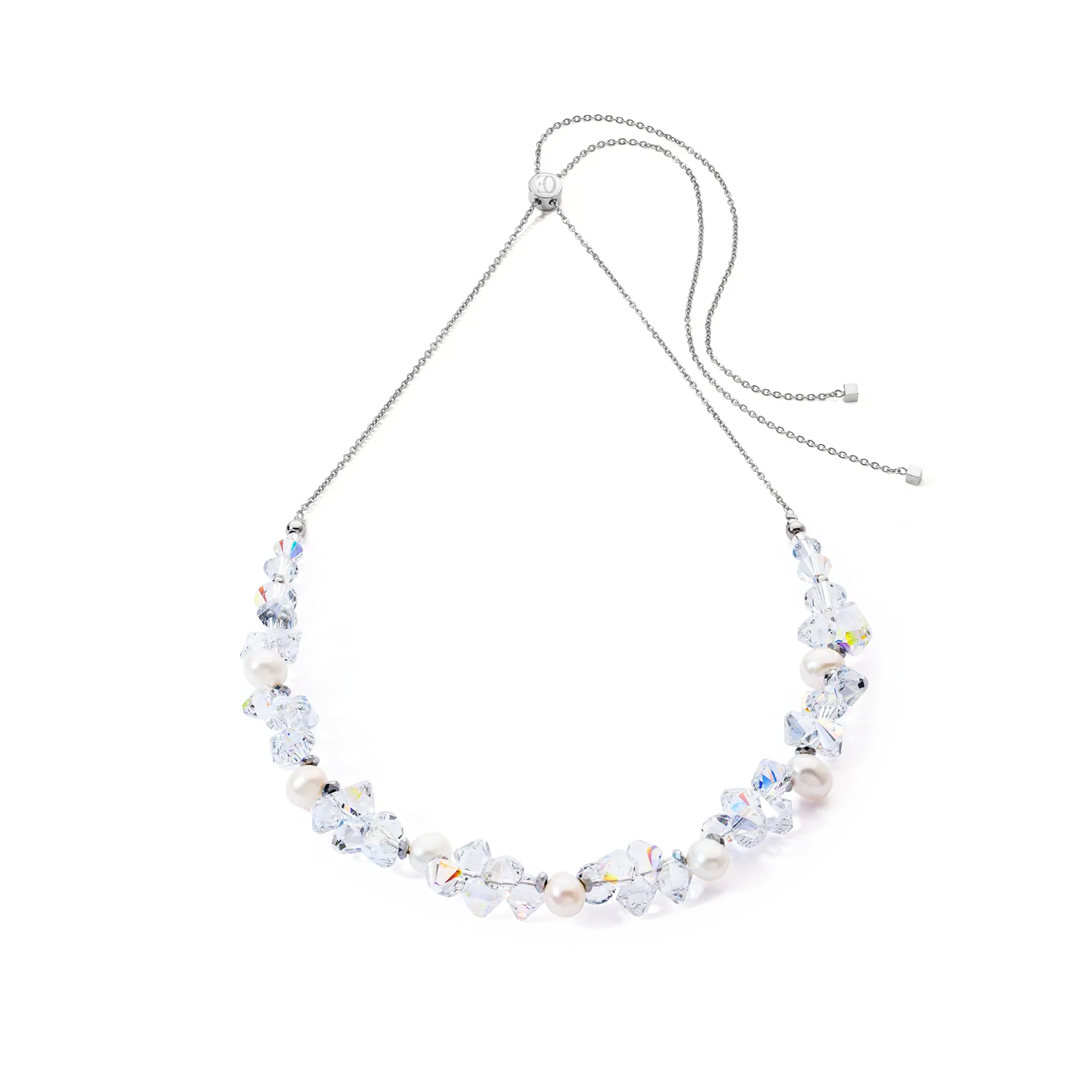 Collana Dancing Crystals e Pearls argento