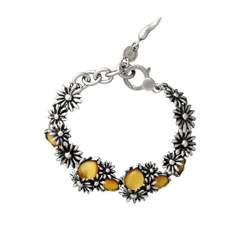 GIOVANNI RASPINI – BRACCIALE – Bracciale Daisy in Argento 925, madreperla e cristallo di rocca