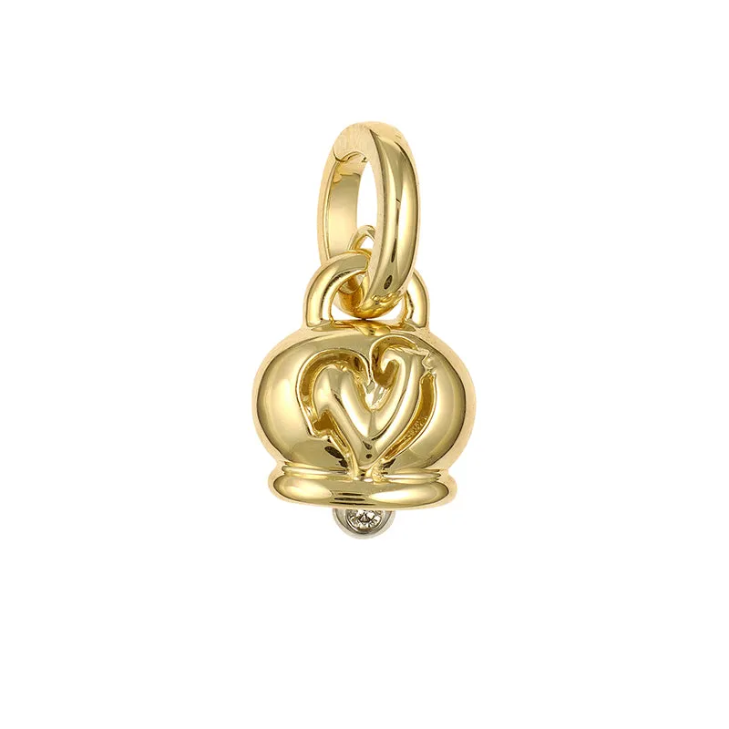 Chantecler Campanelle Ciondolo Piccolo In Oro Giallo E Un Diamante Nel Batacchio