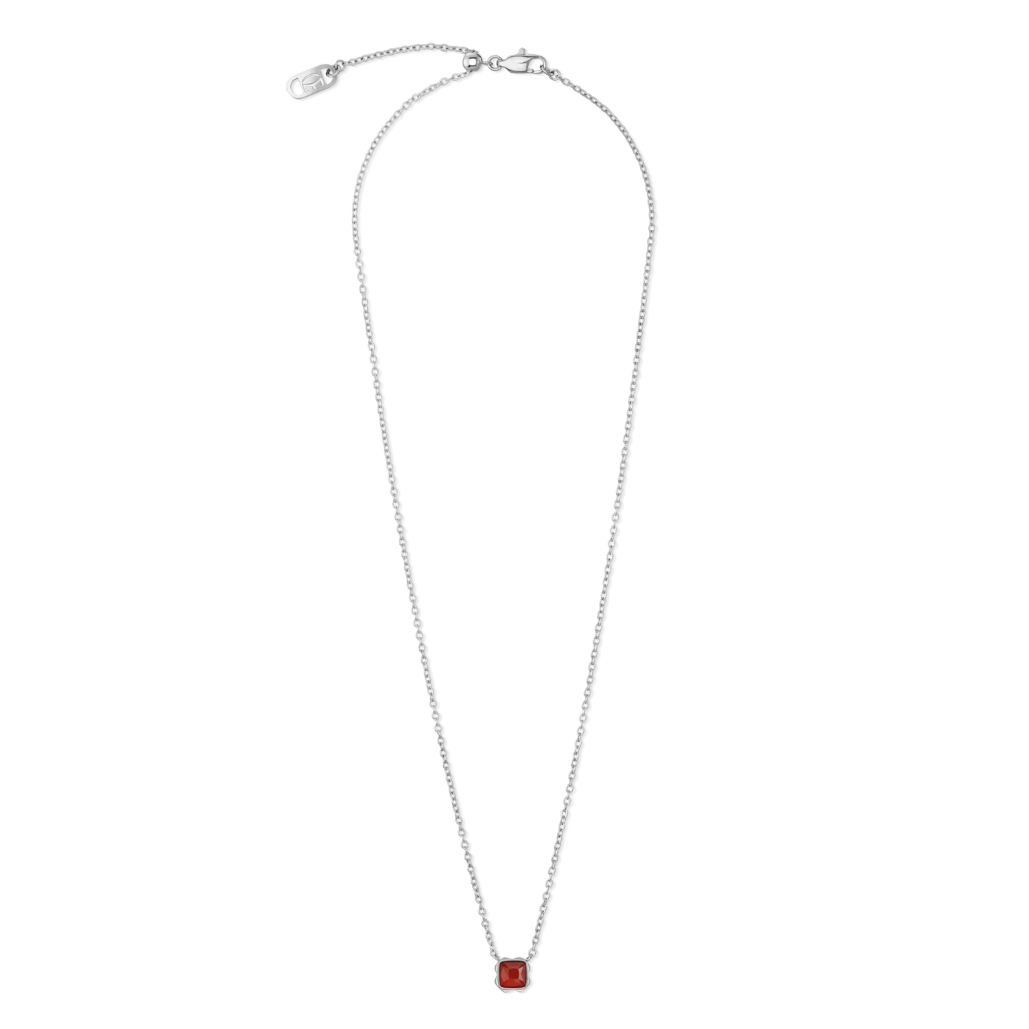 Pietra Di Nascita Gennaio Collana Agata Rossa Argento