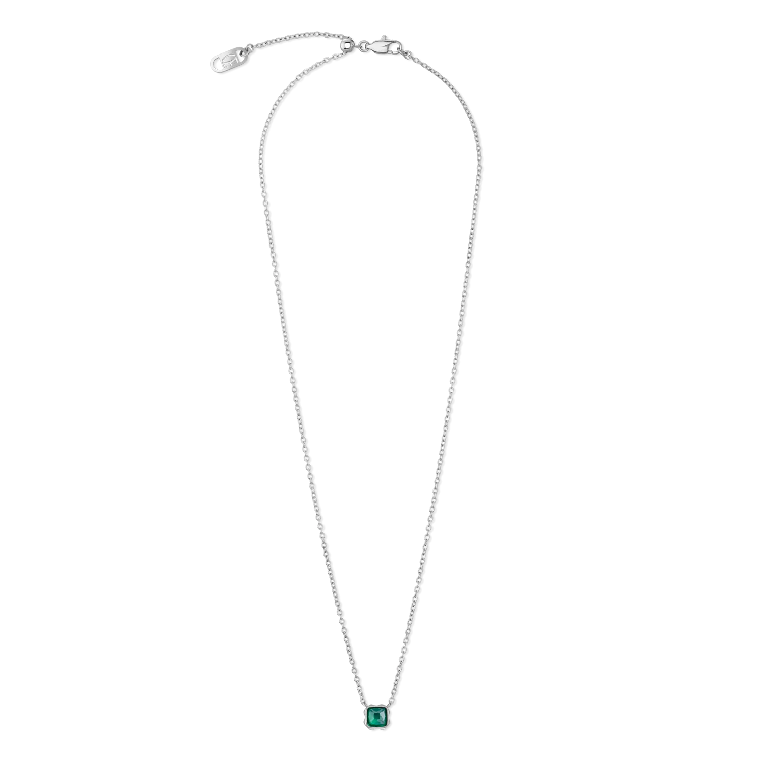 Pietra Di Nascita Maggio Collana Agata Verde Argento