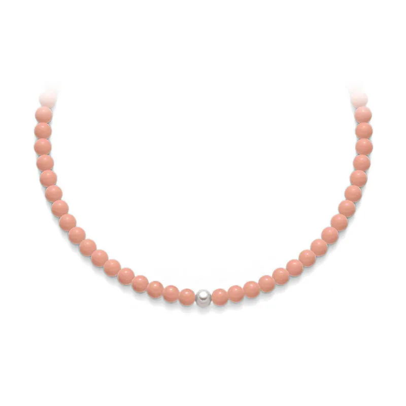 Collana in argento e corallo rosa 925 Terra e Mare