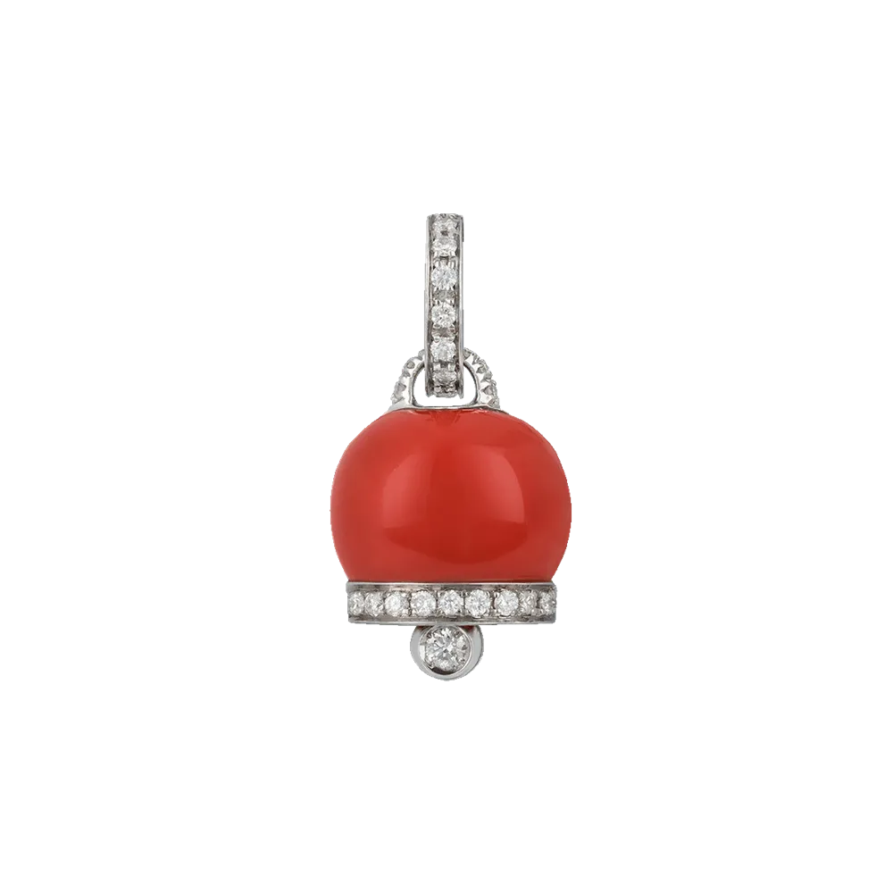 Ciondolo Campanella Oro con Corallo Rosso