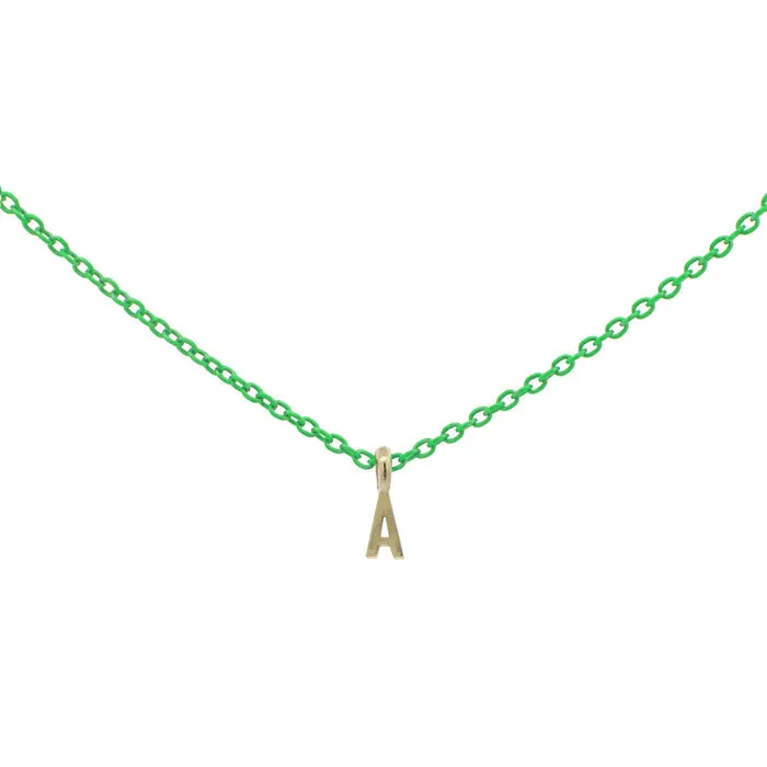 Girocollo Lettera Verde Fluo