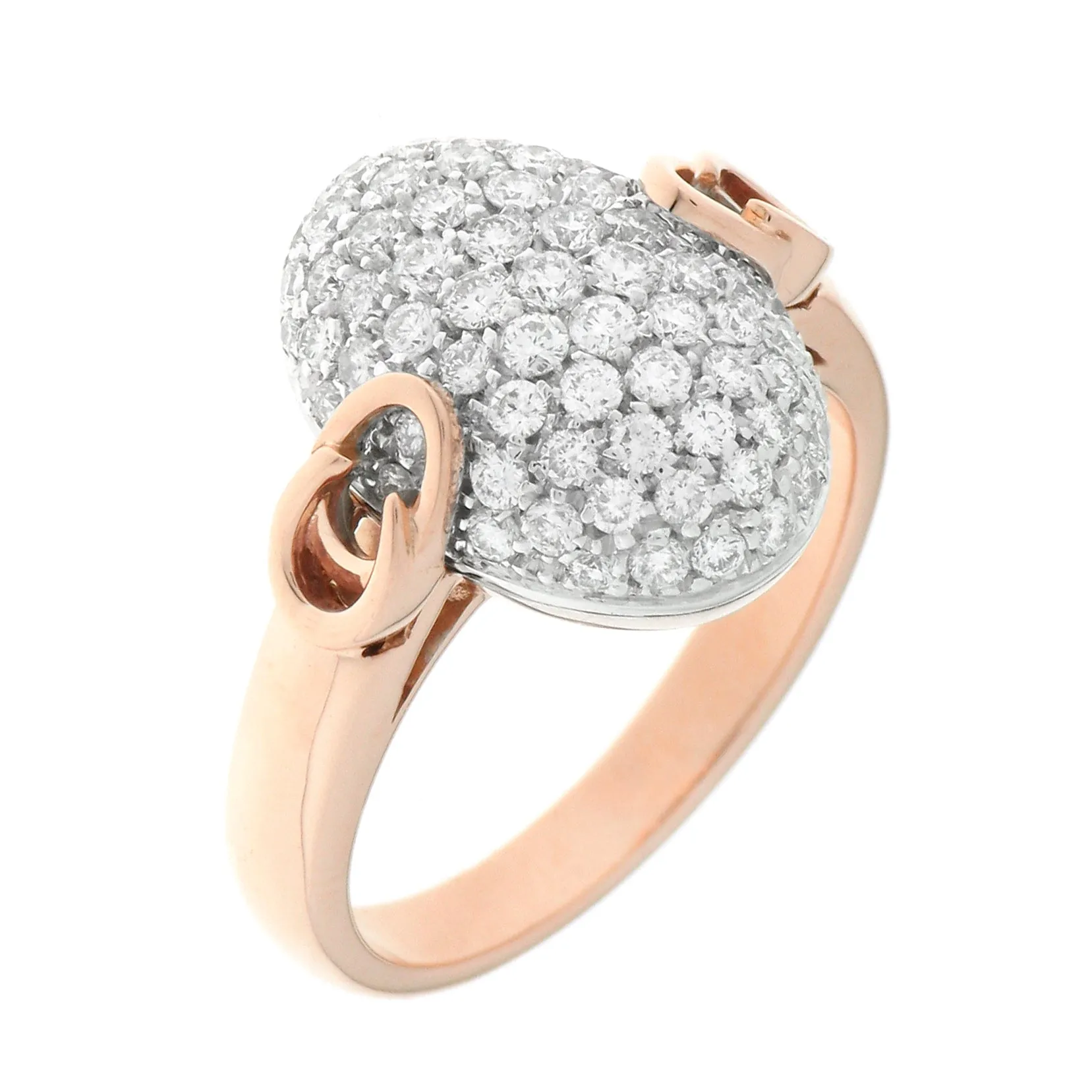 ANELLO CHIMENTO OVALE ORO BIANCO GIALLO E DIAMANTI 1A07828BB7140