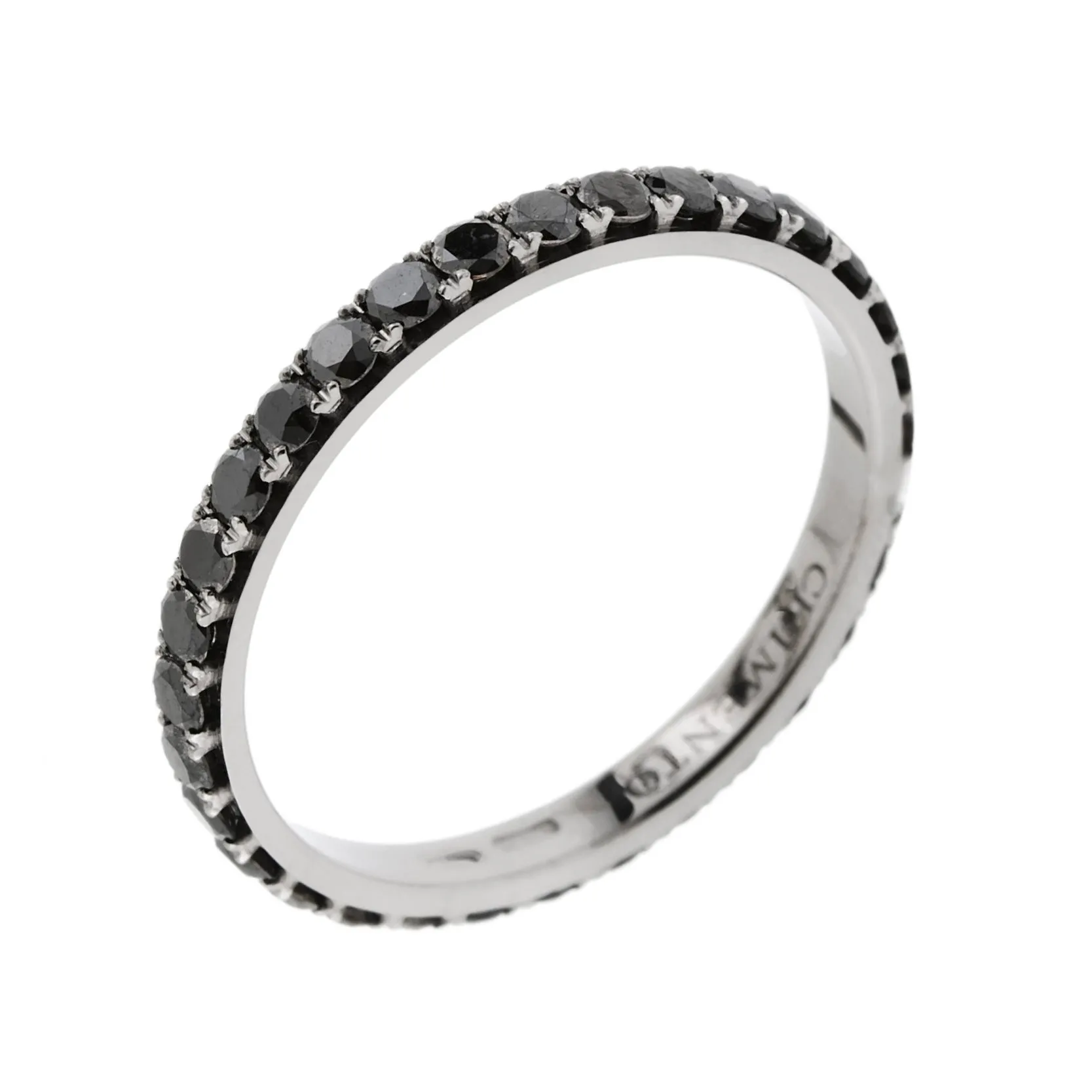 VERETTA CHIMENTO IN ORO BIANCO 18 KT E DIAMANTI NERI 1AA2030BN5160