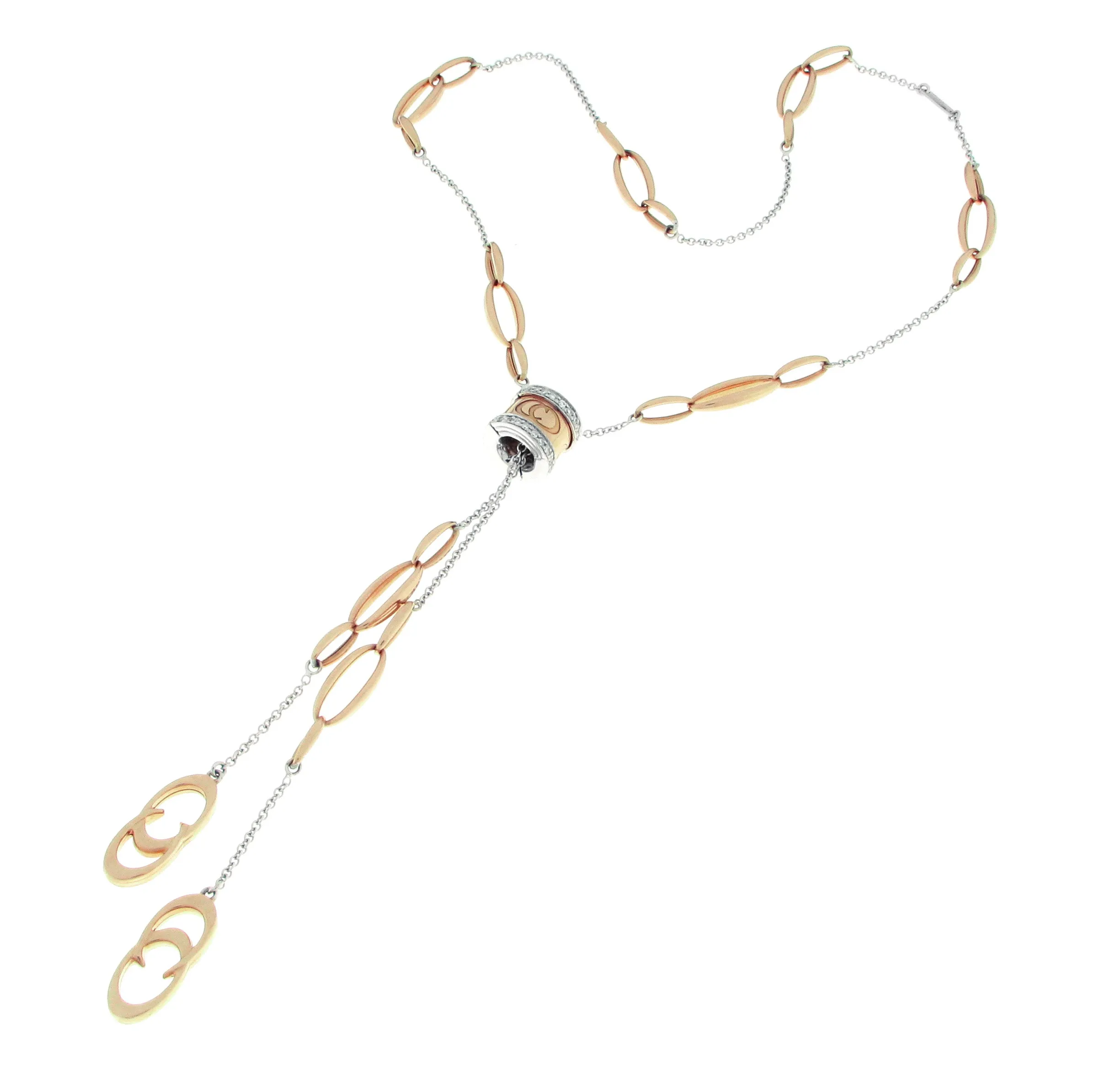 GIROCOLLO CHIMENTO CRAVATTINO IN ORO GIALLO E BIANCO 18 KT CON DIAMANTI 1G07826BB7610