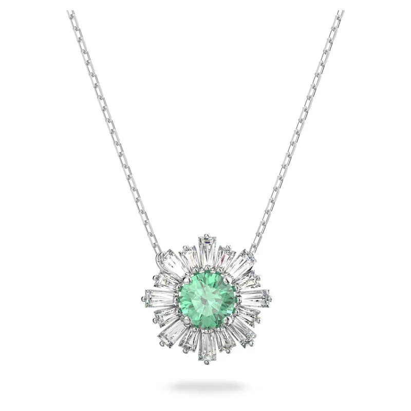 SWAROVSKI – COLLANA DONNA – Pendente Sunshine Verde, Placcato rodio