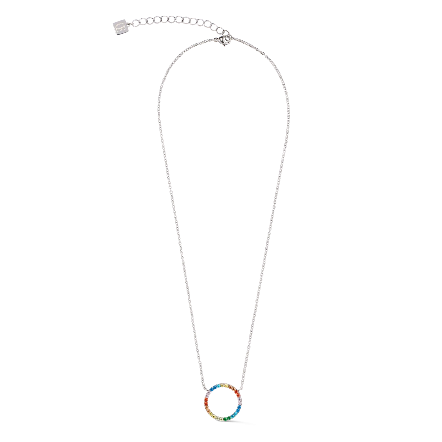 Collana Sparkling Circle argento-multicolore