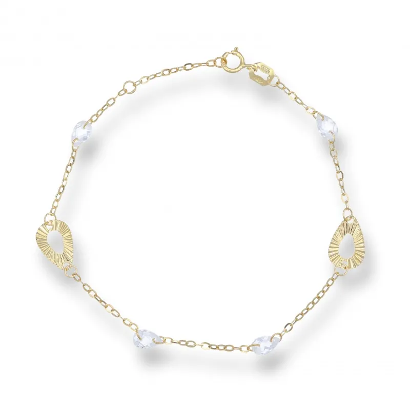 Bracciale in Oro 375 con Gocce e Pietre