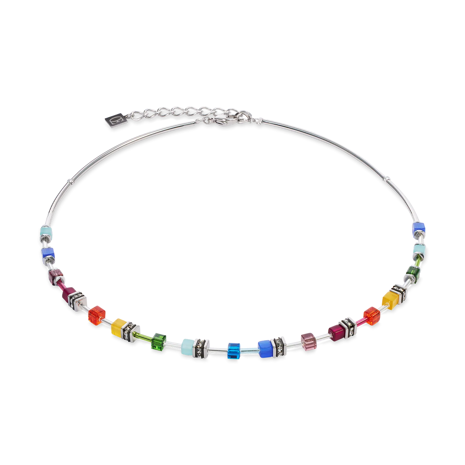 Collana GeoCUBE® Lite Mini Rainbow argento