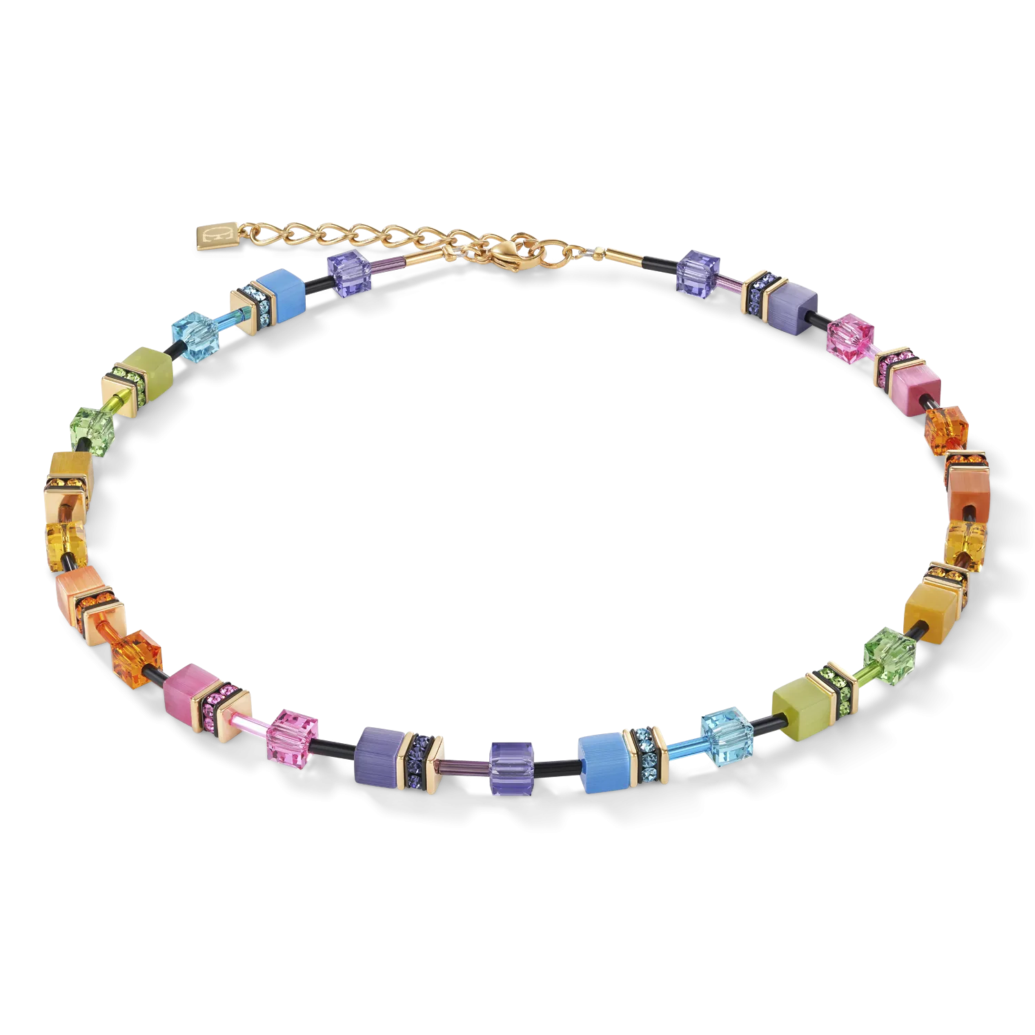 Collana GeoCUBE® multicolor rainbow gold