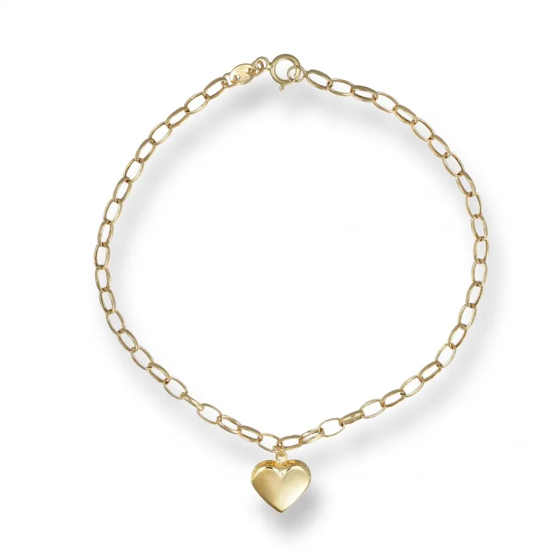 Bracciale Oro 375 con Cuore Smaltato