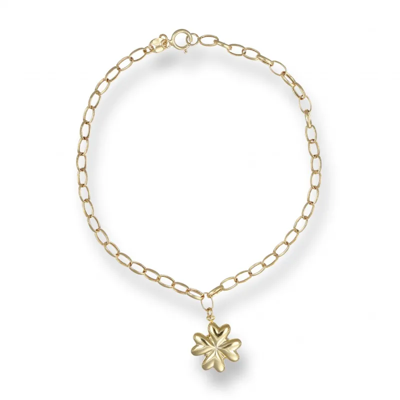 Bracciale in Oro 375 con Quadrifoglio Smaltato