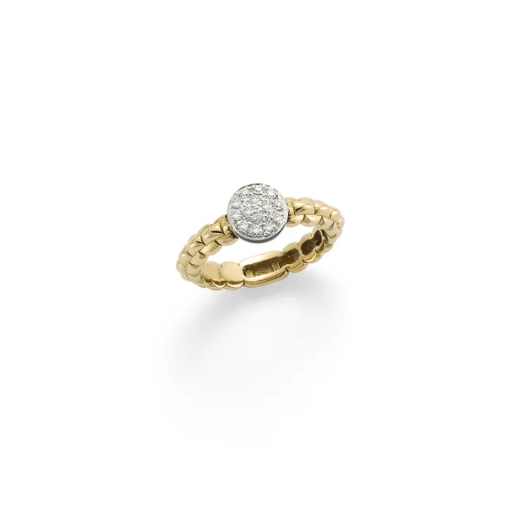 Fope Anello Pavé in oro giallo e diamanti