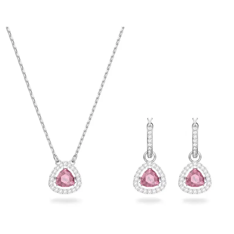 SWAROVSKI – SET DONNA – Set Millenia Taglio Trilliant, Rosa, Placcato rodio