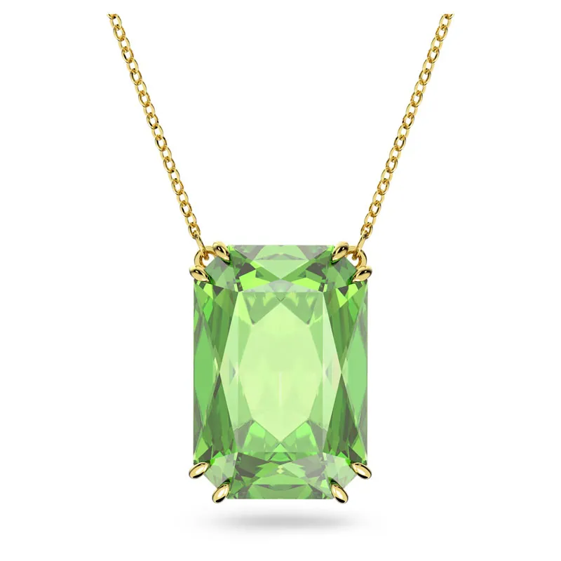 SWAROVSKI – COLLANA DONNA – Pendente Millenia Taglio ottagonale, Verde, Placcato color oro