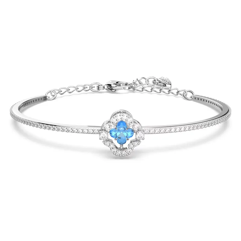 SWAROVSKI – BRACCIALE DONNA – Bracciale rigido Sparkling Dance Blu, Placcato rodio