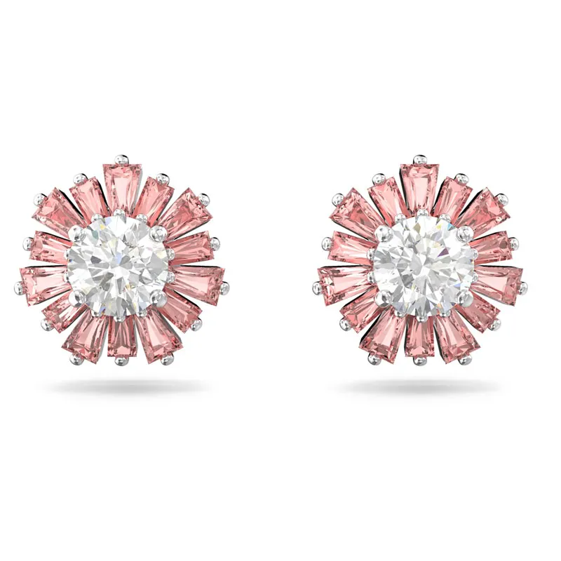 SWAROVSKI – ORECCHINI DONNA – Orecchini a lobo Sunshine Rosa, Placcato rodio