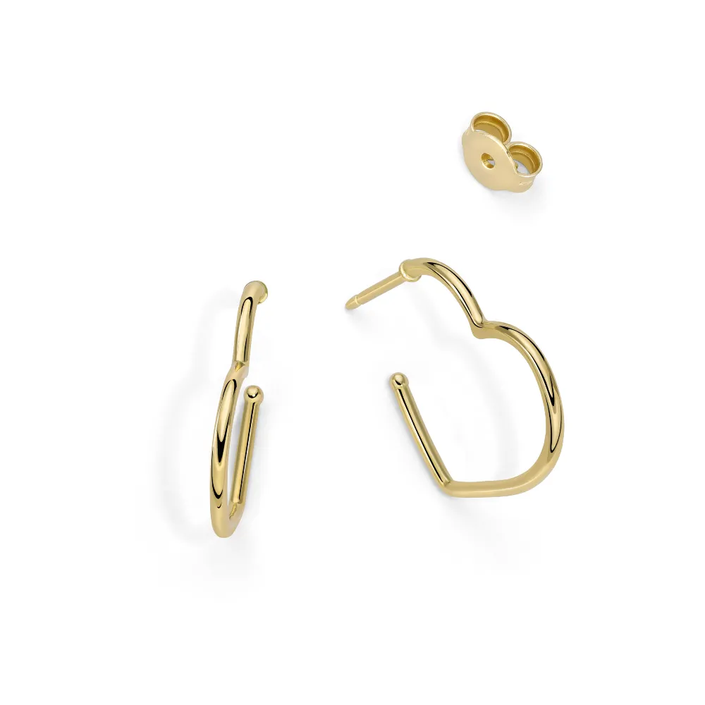 Marco Gerbella Orafi - Orecchini Anelle a tappabuco con cuore a filo piccolo