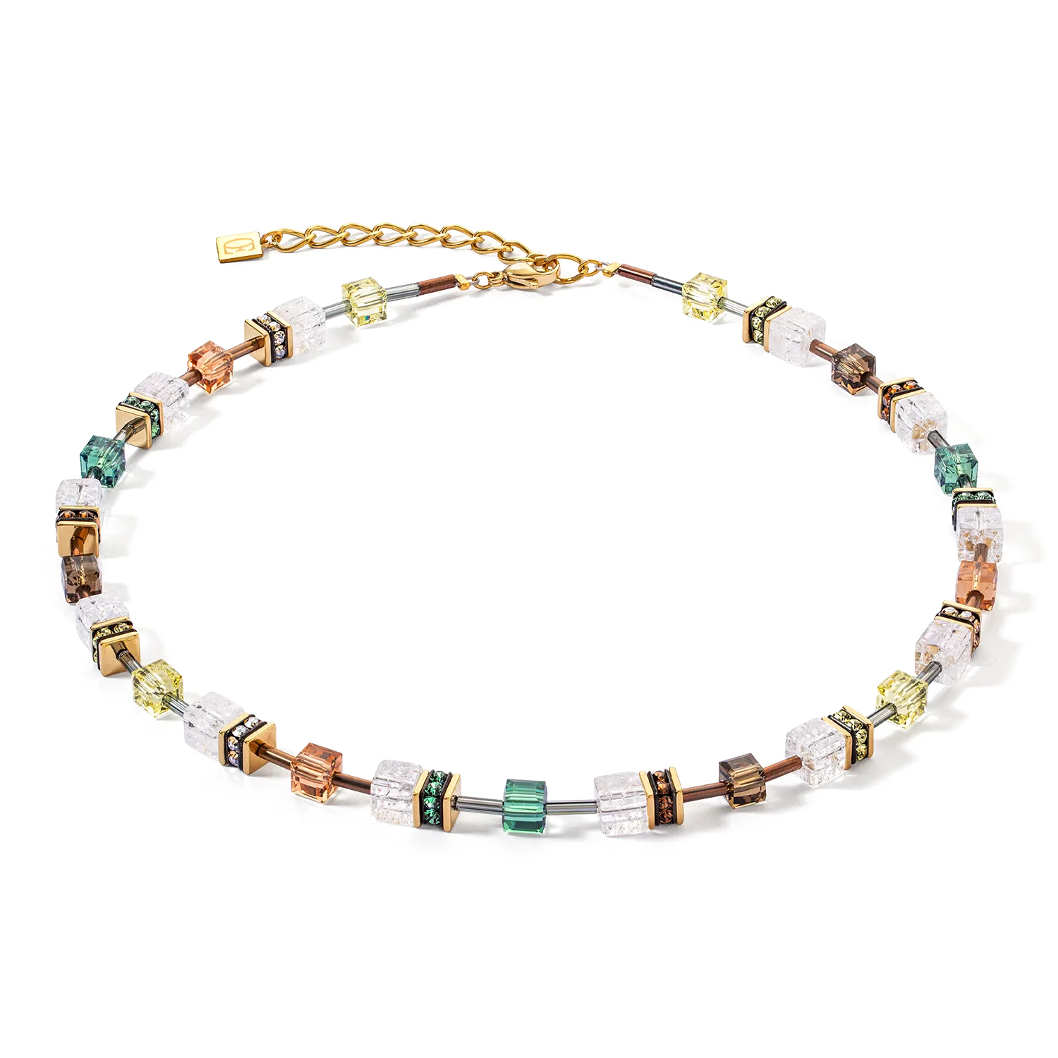 Collana GeoCUBE® Iconic Natura marrone-bianco