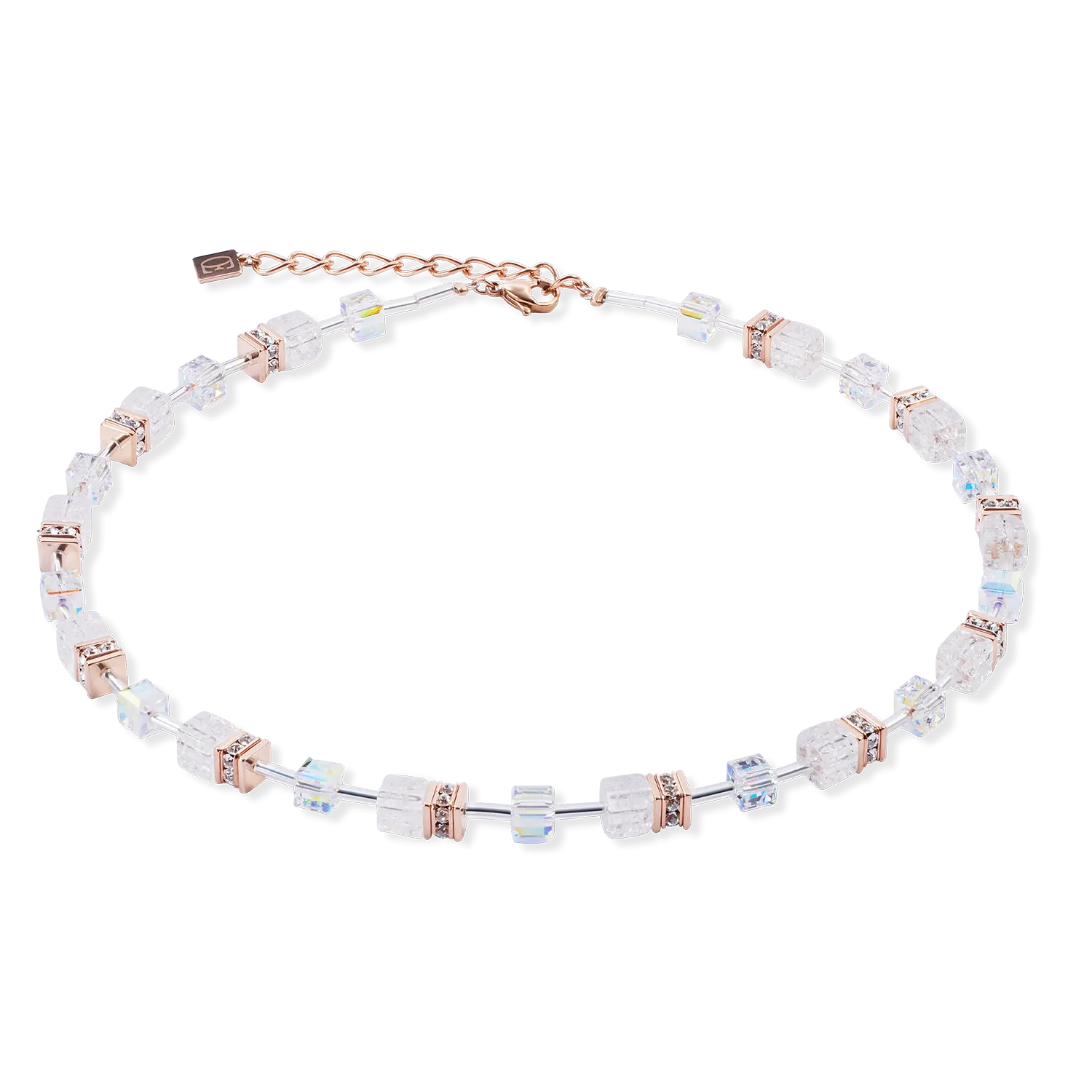 Collana GeoCUBE® Iconic Nature oro-rosso bianco