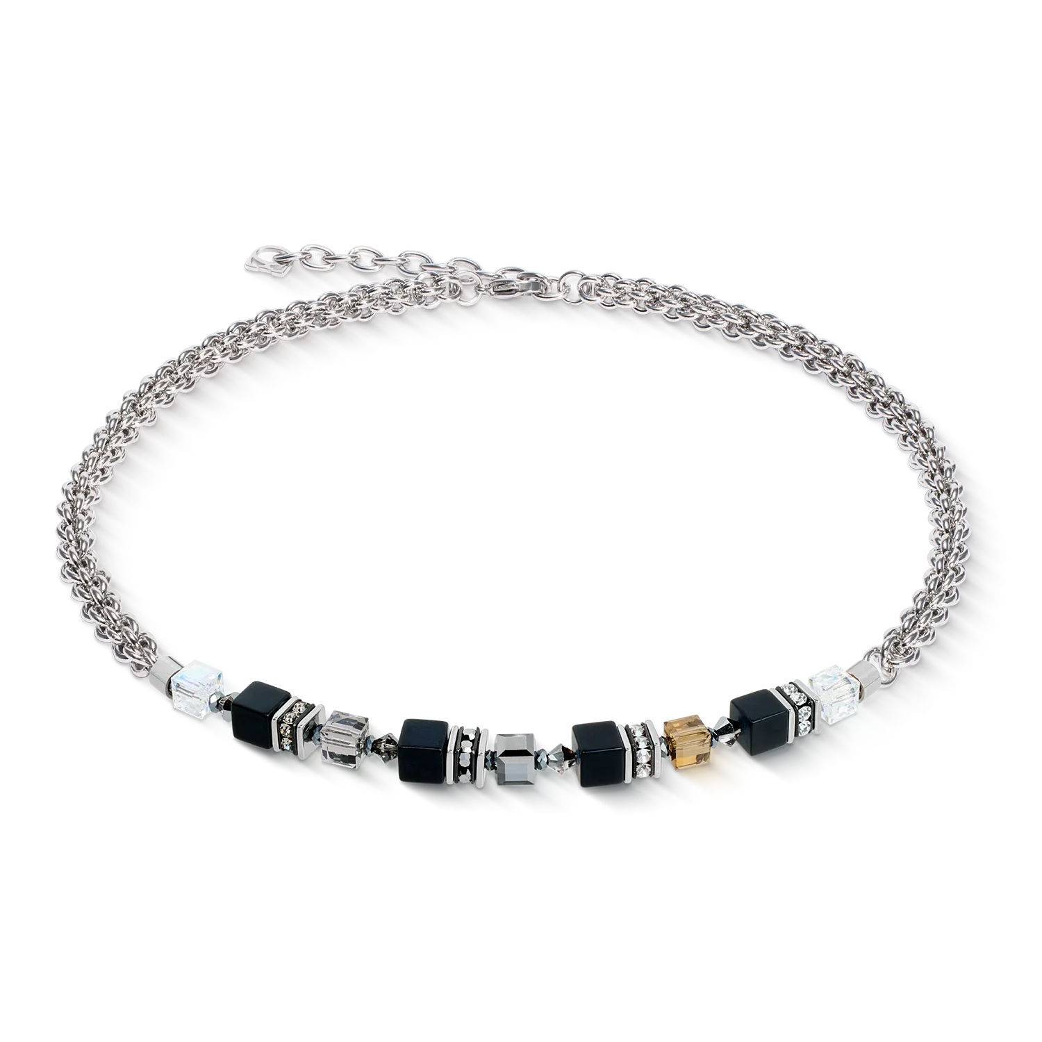 Collana GeoCUBE® Fusion Winter argento-nero