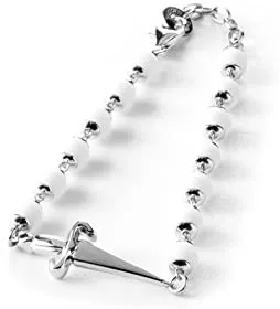 JPBR0932B CESARE PACIOTTI Jewels Rosario a Bracciale con Spadino in Argento 925 e Agata Bianca