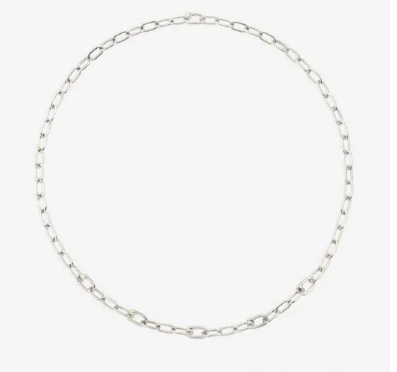 DODO COLLANA MAGLIE APRIBILI ESSENTIALS 40 CM IN ARGENTO