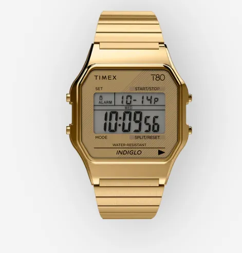 Timex - Orologio Timex T80 da 34 mm con cinturino di espansione in acciaio inossidabile