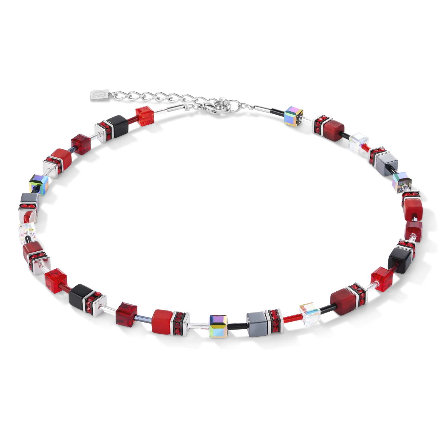 Collana GeoCUBE® rosso-ematite