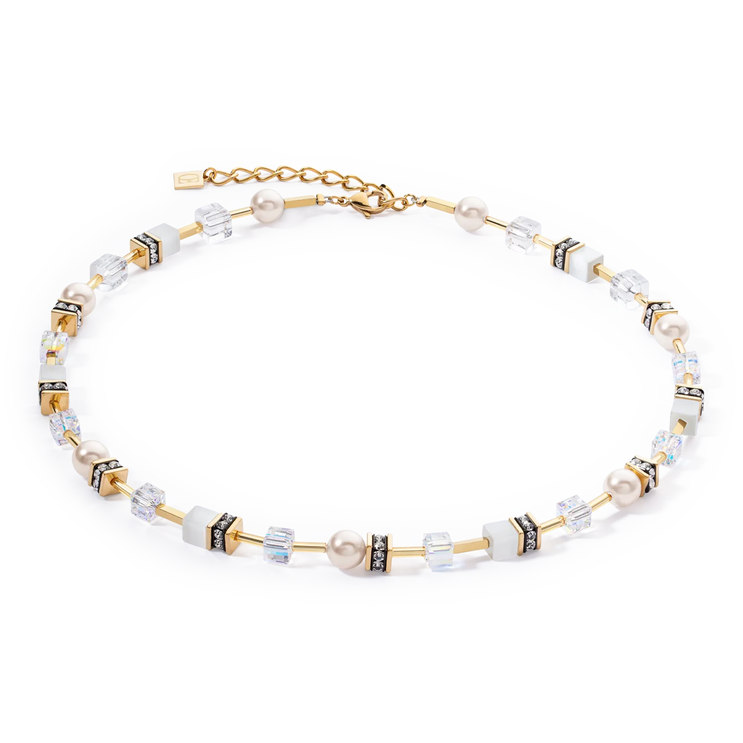 Collana GeoCUBE® Iconic Pearl Mix bianco-oro