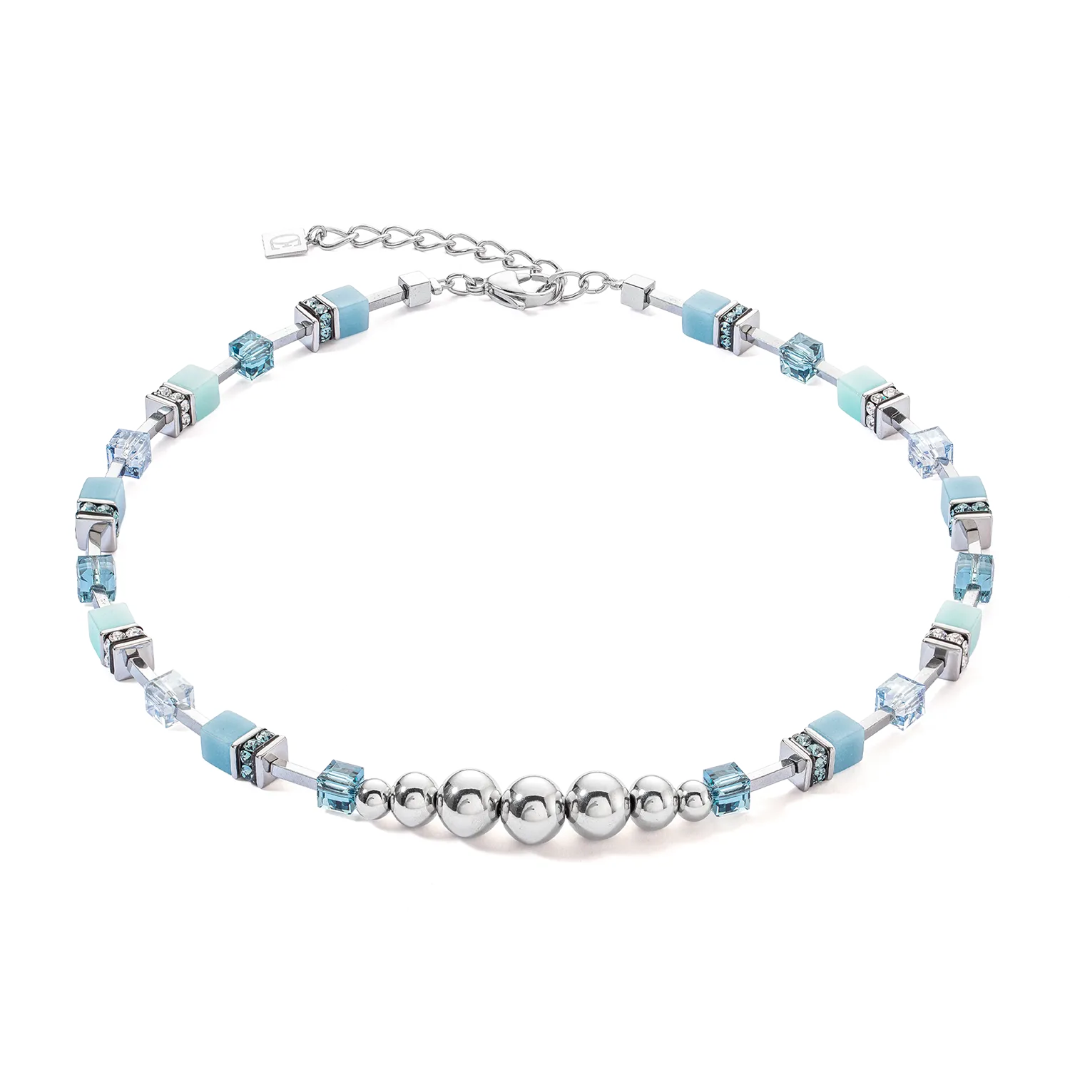 Collana GeoCUBE® Fusion Spheres blu ghiaccio