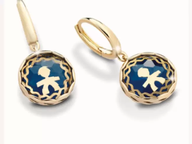 Orecchini Maschietto con Giada Blu Navy