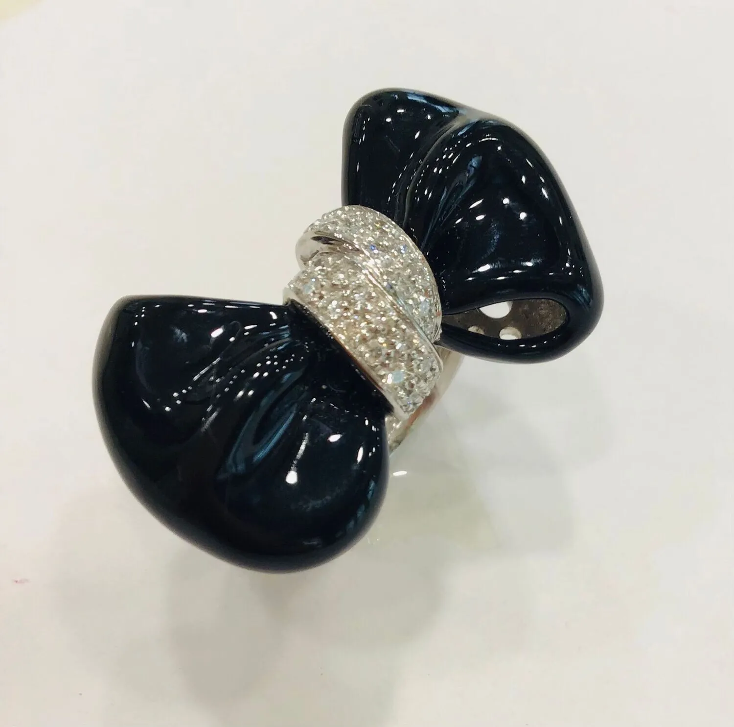 ANELLO ORO BIANCO FIOCCO