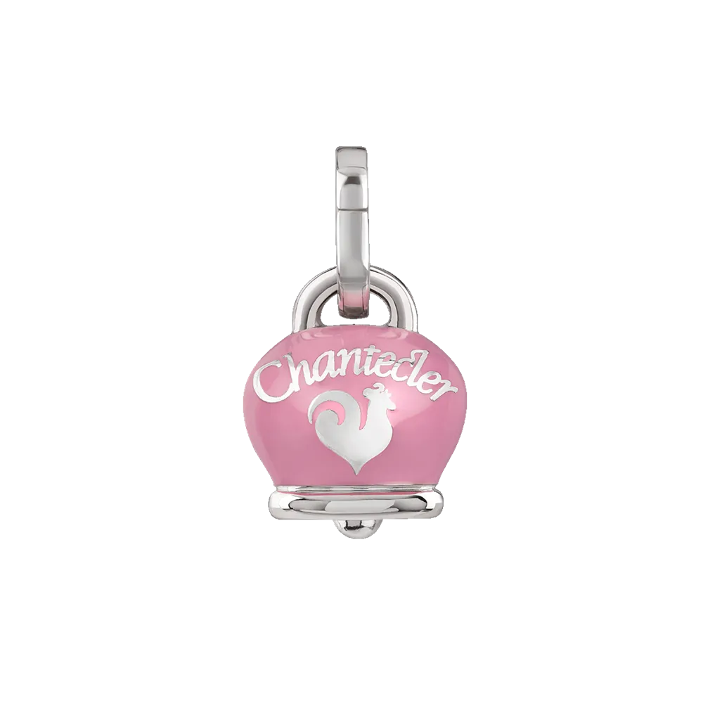 Chantecler Et Voilà Ciondolo Medio Campanella In Argento E Smalto Rosa