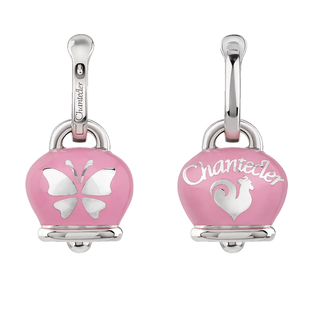 Chantecler Et Voilà Orecchini Campanella Medi In Argento E Smalto Rosa