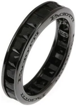 JPAN0413D/22 CESARE PACIOTTI Jewels Anello Veretta da Uomo in Argento 925 e Zirconi Neri